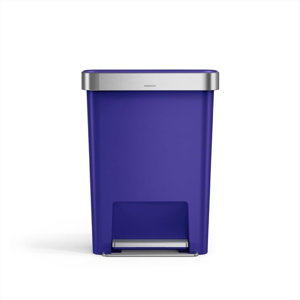 image:imagesimplehuman 45 Liter  12 Gallon Rectangular Kitchen Step Trash Can with SoftClose Lid Grey PlasticIndigo