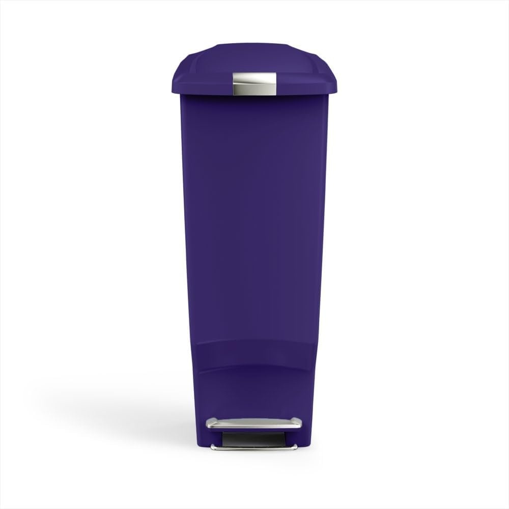 image:imagesimplehuman Slim Step Can 40L 106 Gallon SpaceEfficient Kitchen Trash Can Studio Edition PetProof Slide Lock 150000Step Pedal Wheels Blush PlasticIndigo