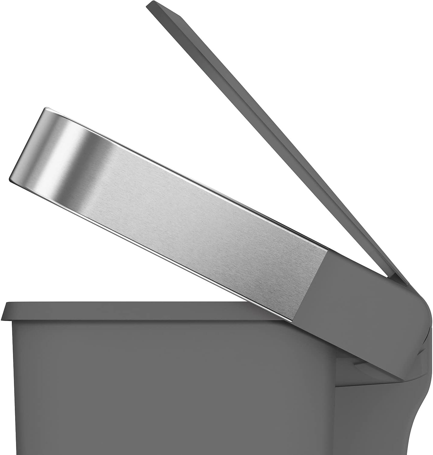 image:imagesimplehuman 45 Liter 12 Gallon Rectangular Kitchen Step Trash Can with SoftClose Lid Grey PlasticGray