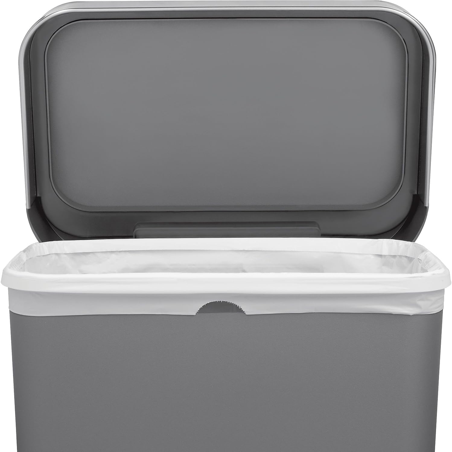 image:imagesimplehuman 45 Liter 12 Gallon Rectangular Kitchen Step Trash Can with SoftClose Lid Grey PlasticGray