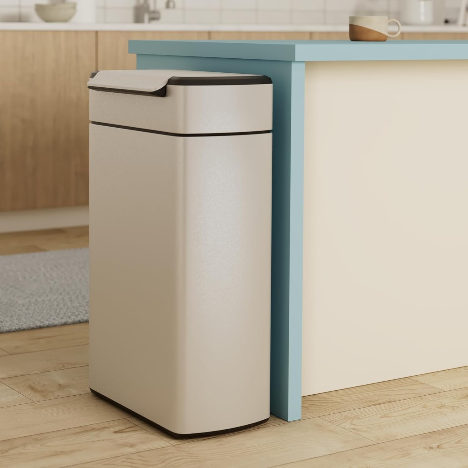 image:imagesimplehuman 48 Liter 127 Gallon TouchBar Dual Compartment Kitchen Recycling Trash Can Brushed Stainless Steel48 Liter