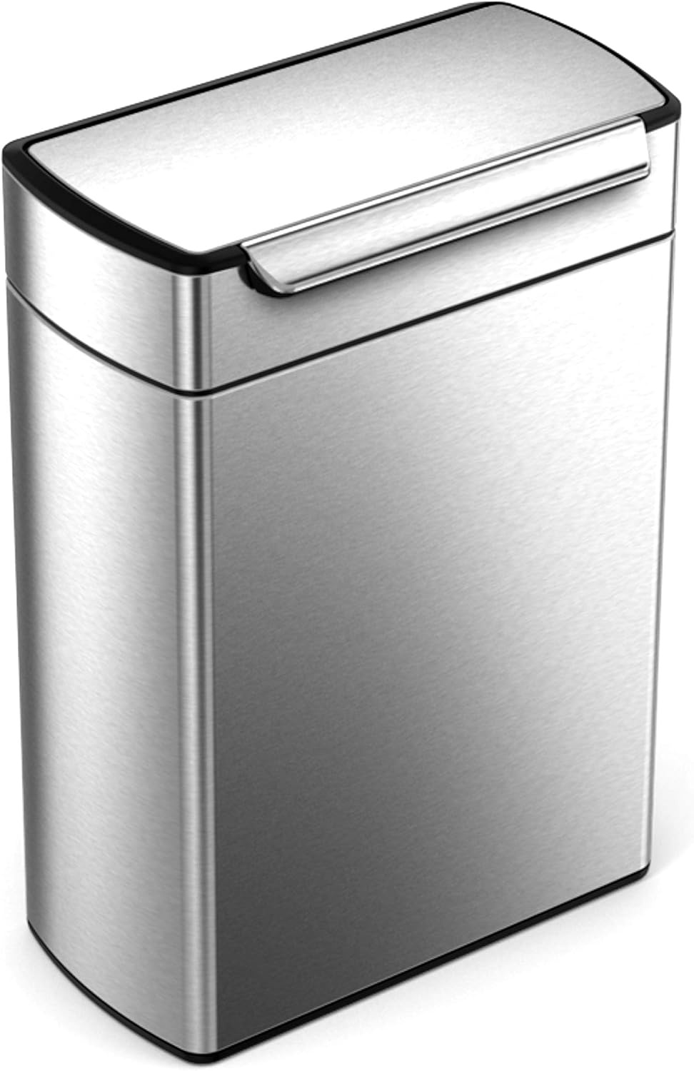 image:imagesimplehuman 48 Liter 127 Gallon TouchBar Dual Compartment Kitchen Recycling Trash Can Brushed Stainless Steel48 Liter