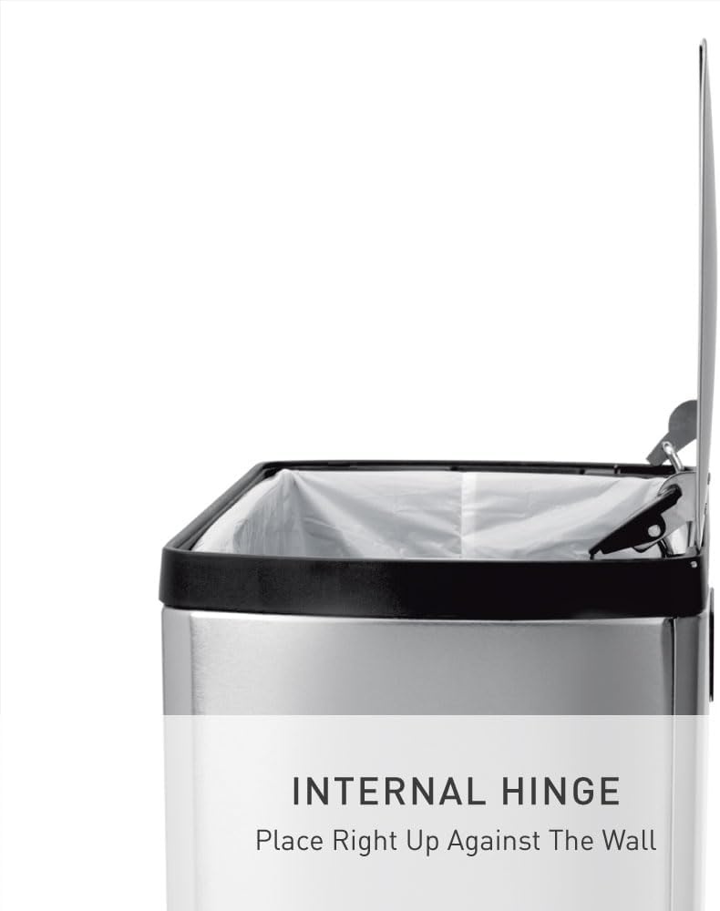 image:imagesimplehuman 50 Liter 130 Gallon Rectangular Kitchen Step Trash Can Brushed Stainless Steel50 Liter Trash Can