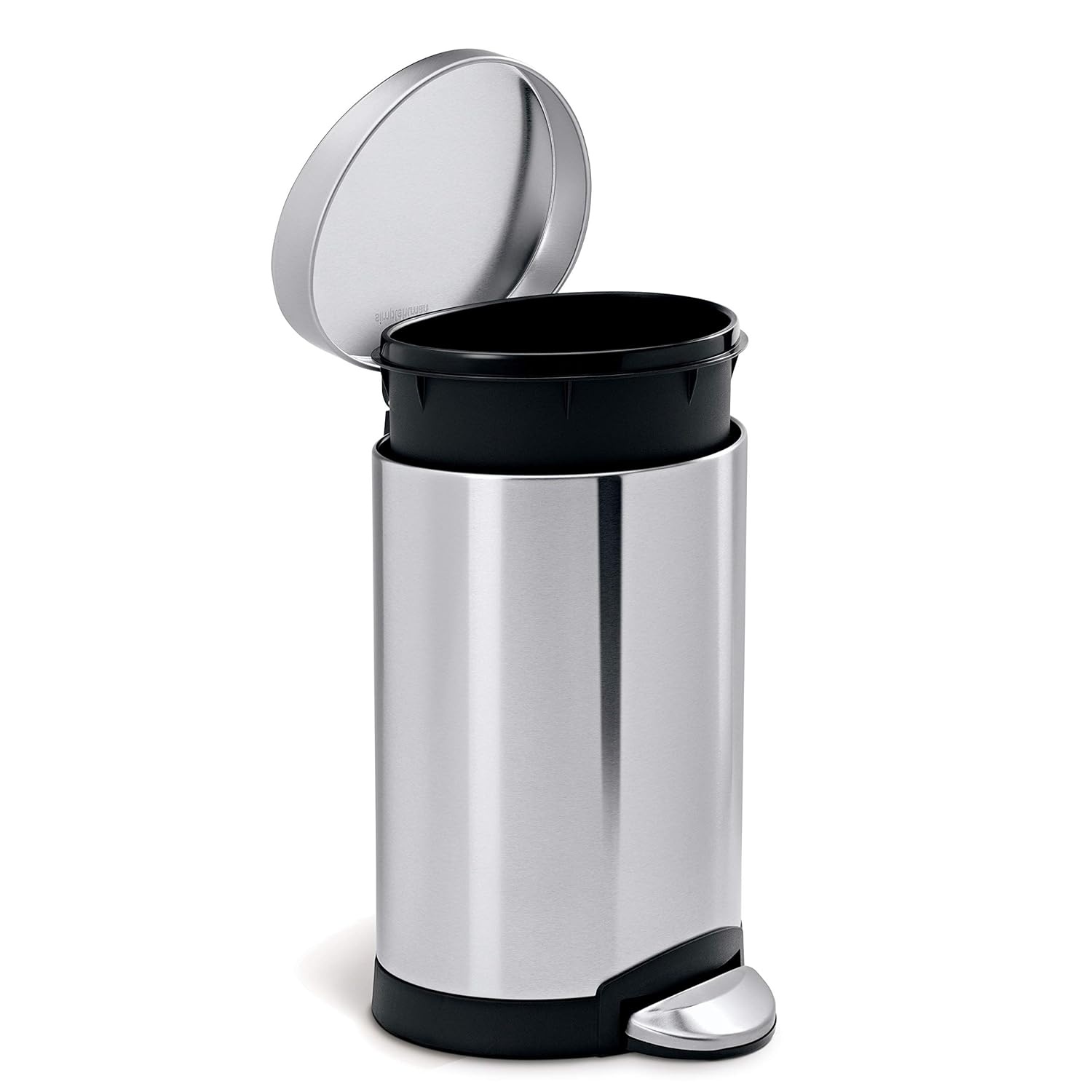 image:imagesimplehuman 6 Liter 16 Gallon SemiRound Bathroom Step Trash Can Brushed Stainless Steel