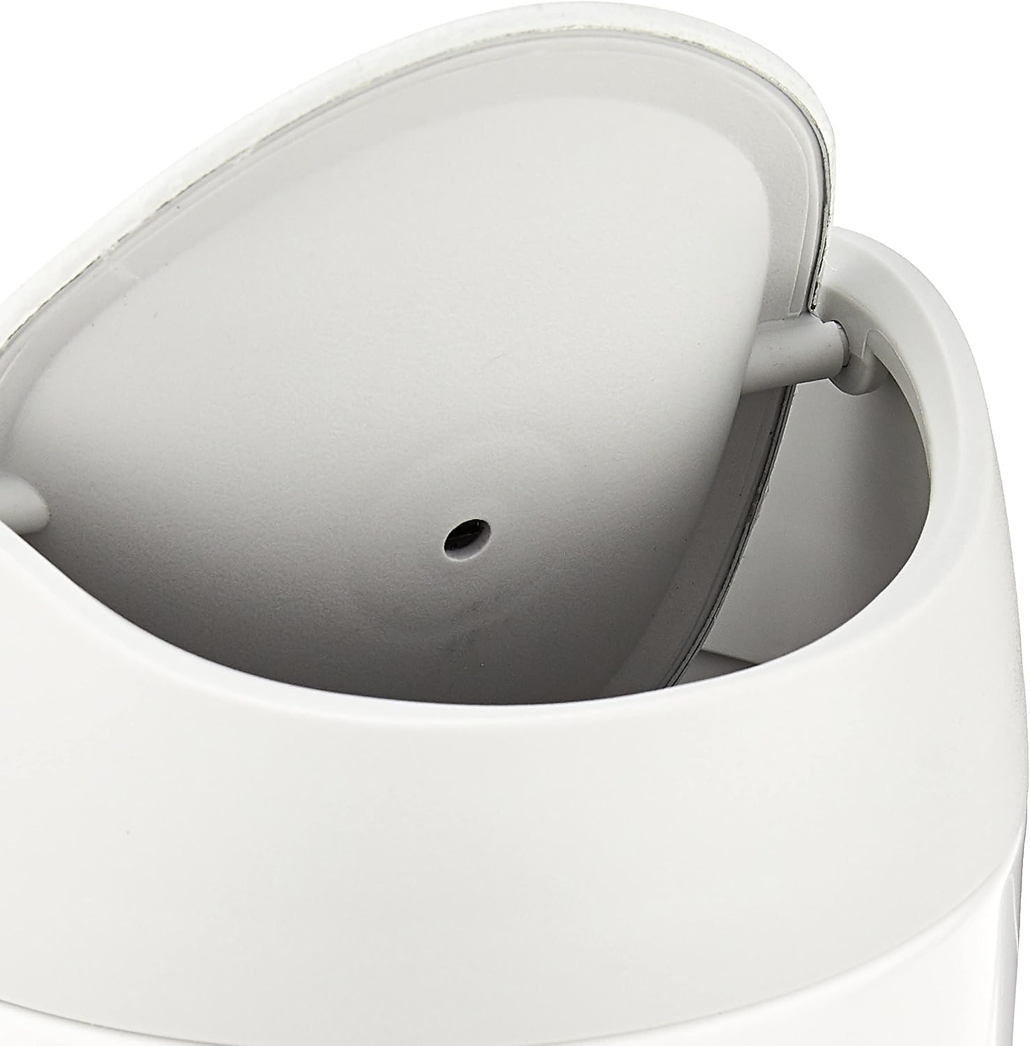 image:imagesimplehuman Mini Countertop Trash Can 15L 04 Gallon Compact Vanity Trash Can Balanced Swing Lid Brushed Stainless SteelWhite Steel