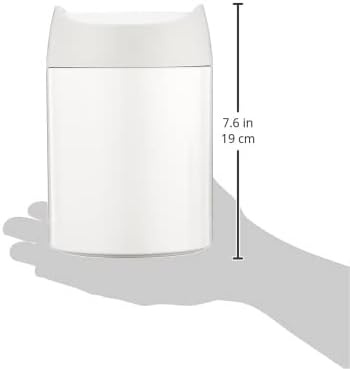 image:imagesimplehuman Mini Countertop Trash Can 15L 04 Gallon Compact Vanity Trash Can Balanced Swing Lid Brushed Stainless SteelWhite Steel