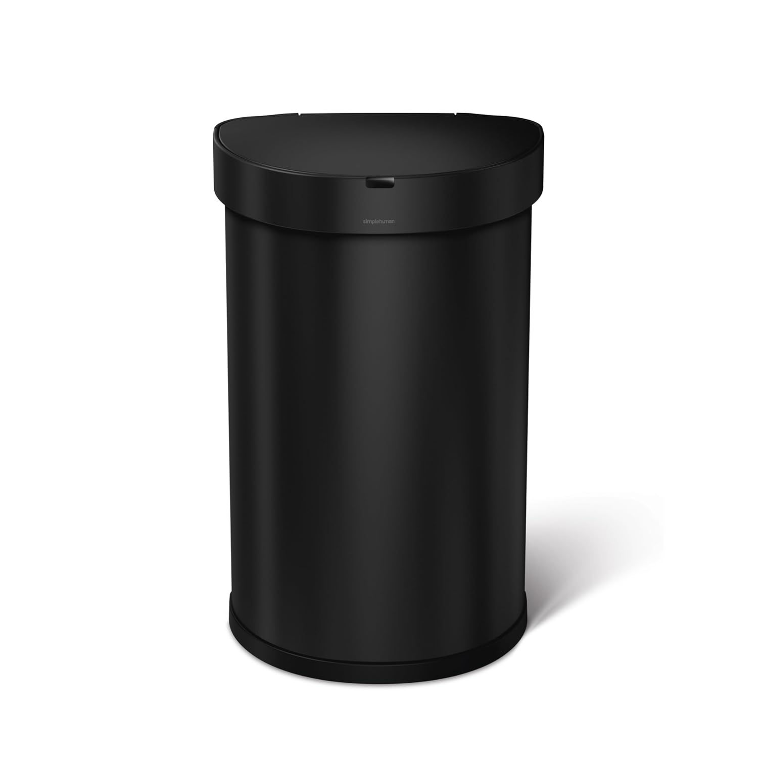 image:imagesimplehuman SemiRound Step Can 60L 159 Gallon LargeCapacity Kitchen Trash Can Liner Rim Liner Pocket 150000Step Pedal Lid Shox Silent Close Brushed Stainless SteelBlack