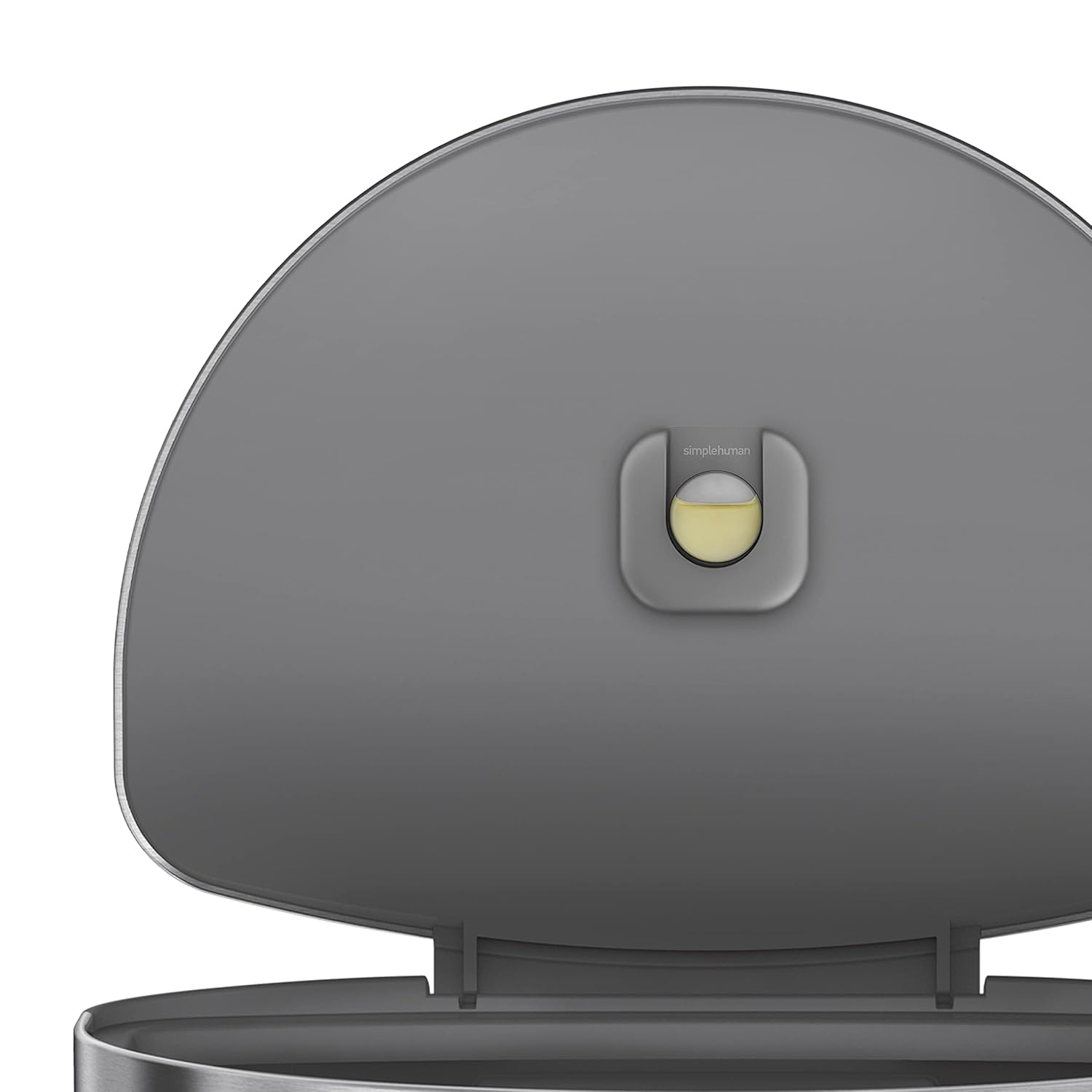 image:imagesimplehuman SemiRound Step Can 60L 159 Gallon LargeCapacity Kitchen Trash Can Liner Rim Liner Pocket 150000Step Pedal Lid Shox Silent Close Brushed Stainless SteelBrushed