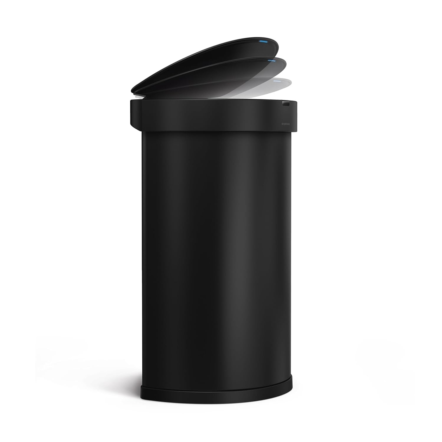 image:imagesimplehuman SemiRound Step Can 60L 159 Gallon LargeCapacity Kitchen Trash Can Liner Rim Liner Pocket 150000Step Pedal Lid Shox Silent Close Brushed Stainless SteelBlack