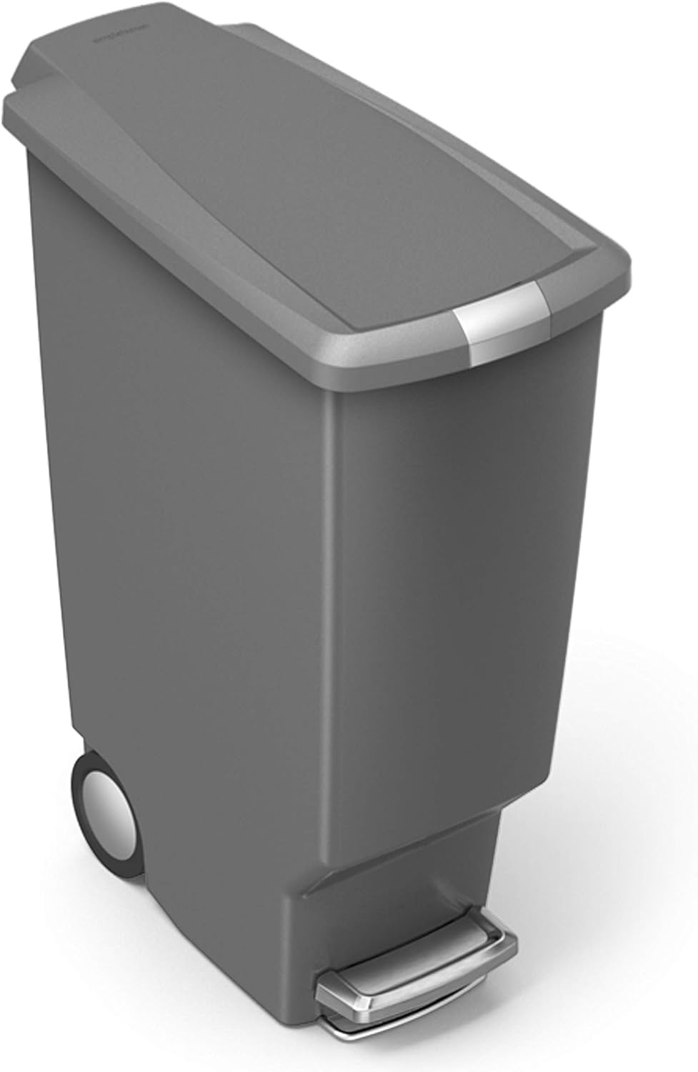 image:imagesimplehuman Slim Step Can 40L 106 Gallon SpaceEfficient Kitchen Trash Can Studio Edition PetProof Slide Lock 150000Step Pedal Wheels Blush PlasticGray