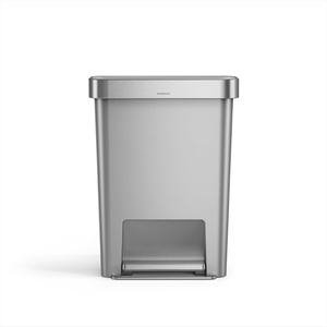 simplehuman 45 Liter / 12 Gallon Rectangular Kitchen Step Trash Can with Soft-Close Lid, Grey Plastic(Alloy)