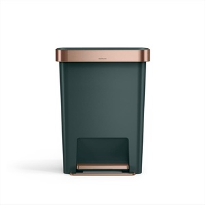 simplehuman 45 Liter / 12 Gallon Rectangular Kitchen Step Trash Can with Soft-Close Lid, Grey Plastic(Hunter)