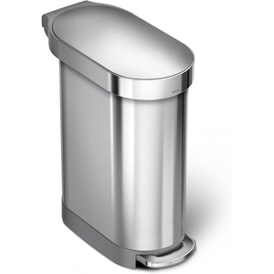 simplehuman 45 Liter / 12 Gallon Slim Hands-Free Kitchen Step Trash Can, Brushed Stainless Steel(Brushed)