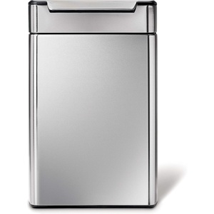 simplehuman 48 Liter / 12.7 Gallon Touch-Bar Dual Compartment Kitchen Recycling Trash Can, Brushed Stainless Steel(48 Liter)